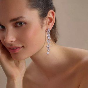 NEW~ Anthropologie SHASHI "Fallen Leaf" Crystal Earrings